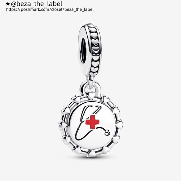 Pandora Stethoscope Engravable Dangle Charm - Picture 1 of 3